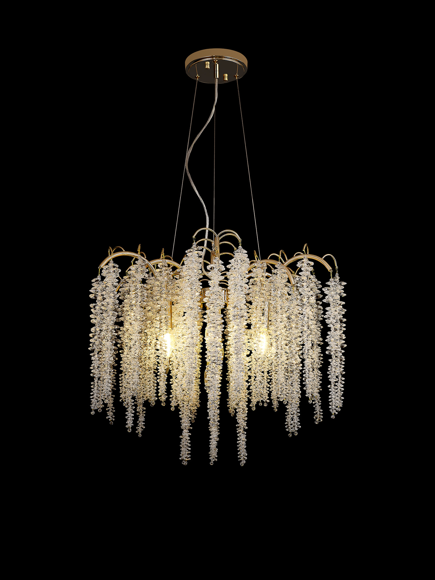 Wisteria French Gold Crystal Ceiling Lights Diyas Multi Arm Crystal Fittings